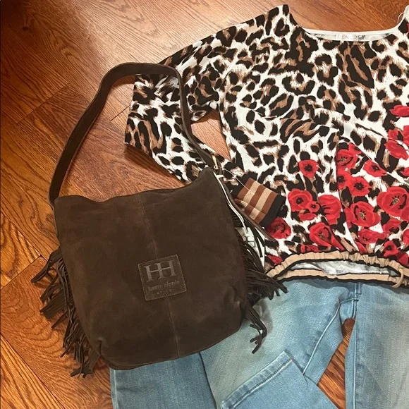 Haute Hippie Dark Brown Suede Fringe Shoulder Bag - Picture 14 of 17